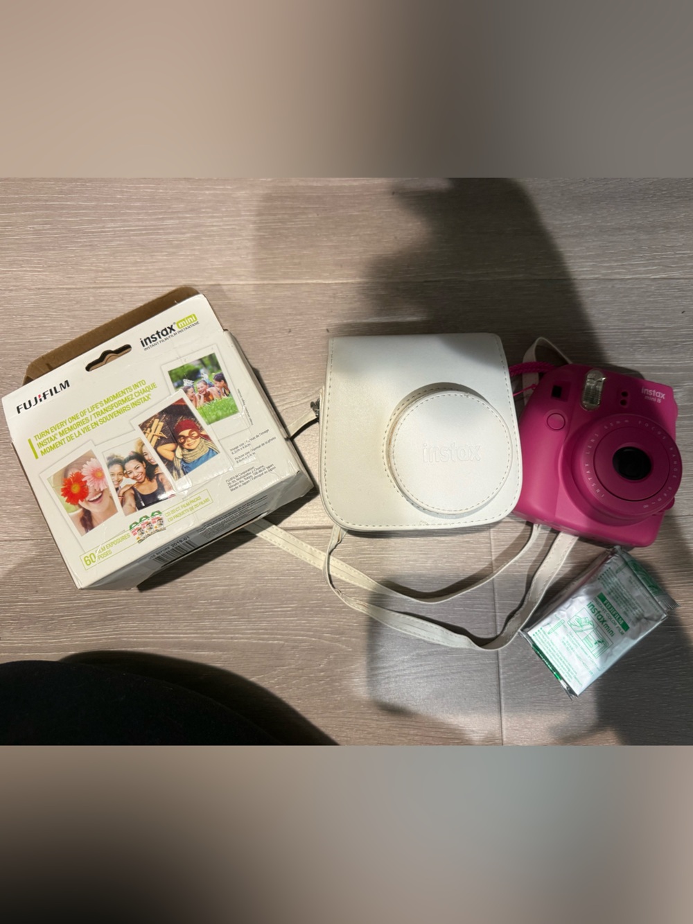 Fujifilm Instax Mini Instant Camera with White Case - Pink Camera